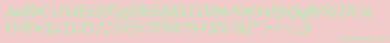 RiccioneserialItalic Font – Green Fonts on Pink Background