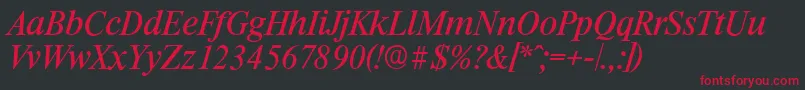 RiccioneserialItalic Font – Red Fonts on Black Background