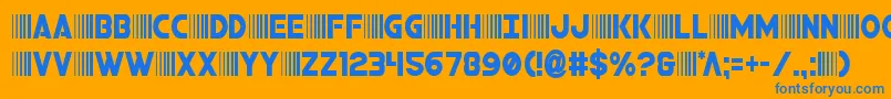 bamfcond Font – Blue Fonts on Orange Background