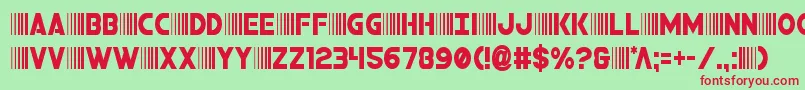 bamfcond Font – Red Fonts on Green Background