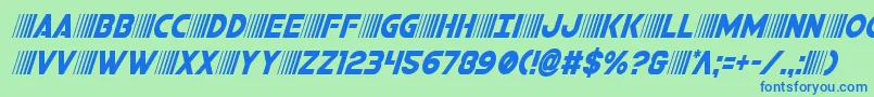 bamfcondital Font – Blue Fonts on Green Background