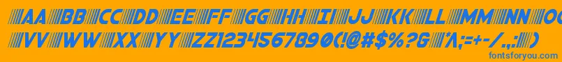 bamfcondital Font – Blue Fonts on Orange Background