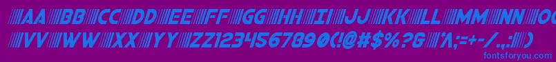 bamfcondital Font – Blue Fonts on Purple Background
