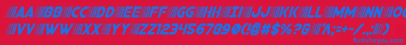 bamfcondital Font – Blue Fonts on Red Background