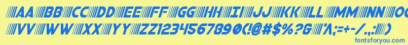 bamfcondital Font – Blue Fonts on Yellow Background