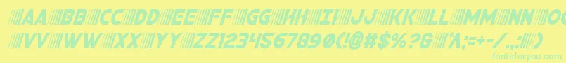 bamfcondital Font – Green Fonts on Yellow Background