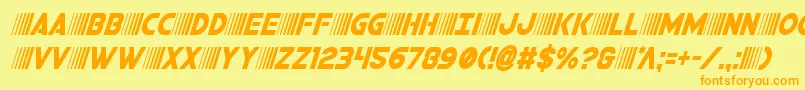 bamfcondital Font – Orange Fonts on Yellow Background