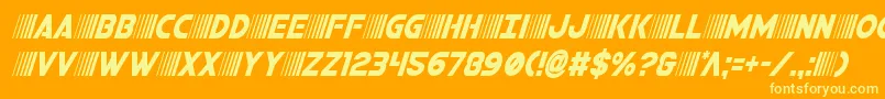 bamfcondital Font – Yellow Fonts on Orange Background