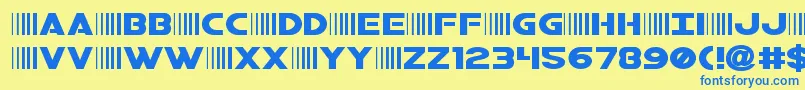 bamfexpand Font – Blue Fonts on Yellow Background