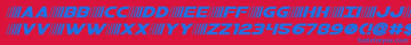 bamfexpandital Font – Blue Fonts on Red Background