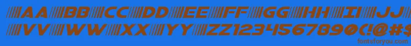 bamfexpandital Font – Brown Fonts on Blue Background