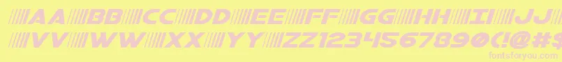bamfexpandital Font – Pink Fonts on Yellow Background
