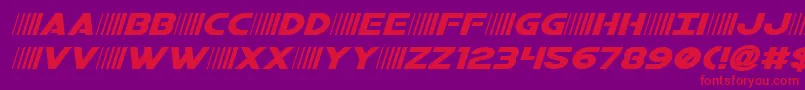 bamfexpandital Font – Red Fonts on Purple Background