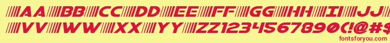 bamfexpandital Font – Red Fonts on Yellow Background