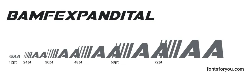 Размеры шрифта Bamfexpandital