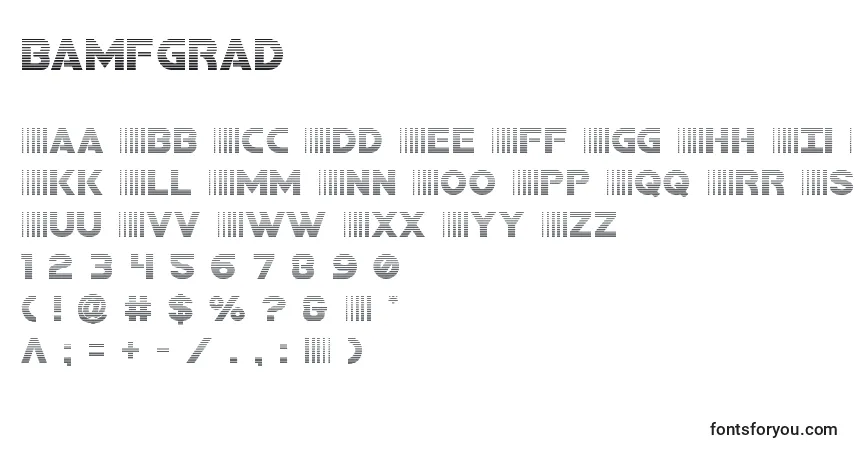 Schriftart Bamfgrad – Alphabet, Zahlen, spezielle Symbole