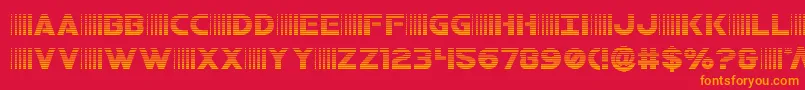 フォントbamfgrad – 赤い背景にオレンジの文字