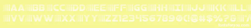 bamfgrad-Schriftart – Weiße Schriften auf gelbem Hintergrund