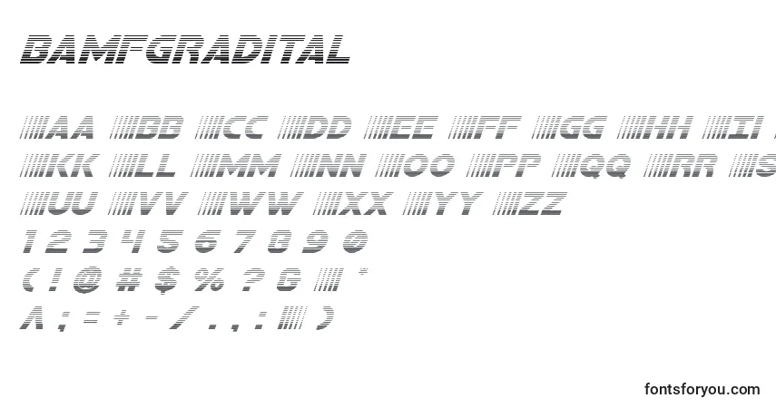 Czcionka Bamfgradital – alfabet, cyfry, specjalne znaki