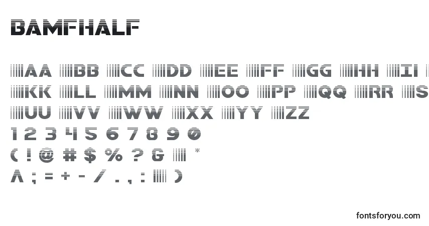 Bamfhalf-fontti – aakkoset, numerot, erikoismerkit