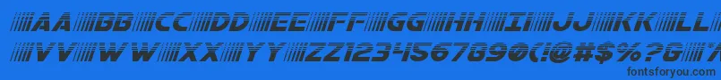 bamfhalfital Font – Black Fonts on Blue Background