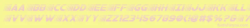 bamfhalfital-fontti – vaaleanpunaiset fontit keltaisella taustalla
