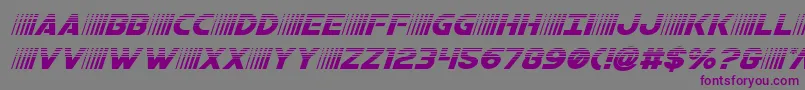 フォントbamfhalfital – 紫色のフォント、灰色の背景