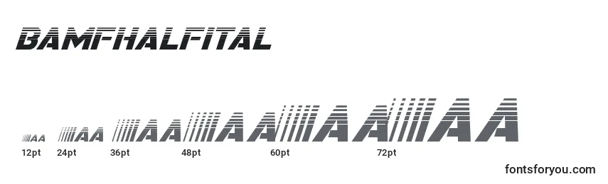 Размеры шрифта Bamfhalfital