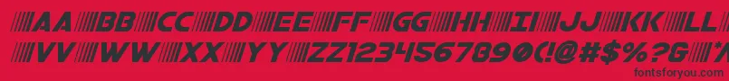 フォントbamfital – 赤い背景に黒い文字