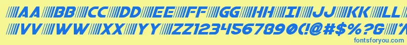 bamfital Font – Blue Fonts on Yellow Background