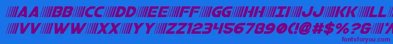 bamfital Font – Purple Fonts on Blue Background