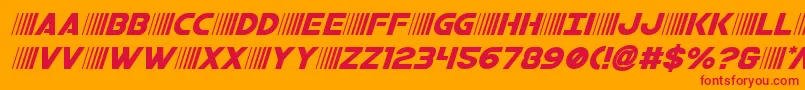 フォントbamfital – オレンジの背景に赤い文字