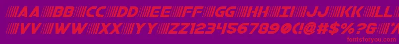 bamfital-Schriftart – Rote Schriften auf violettem Hintergrund