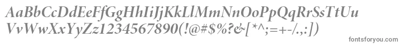 MinionproBolditdisp-fontti – harmaat kirjasimet valkoisella taustalla