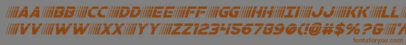 フォントbamflaserital – 茶色の文字が灰色の背景にあります。