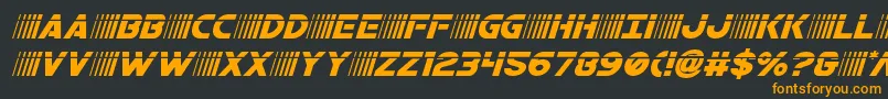 フォントbamflaserital – 黒い背景にオレンジの文字