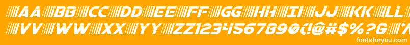 フォントbamflaserital – オレンジの背景に白い文字