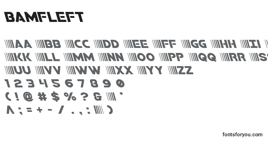 A fonte Bamfleft – alfabeto, números, caracteres especiais