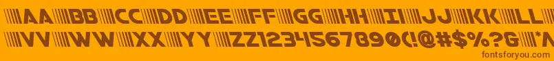 bamfleft-Schriftart – Braune Schriften auf orangefarbenem Hintergrund