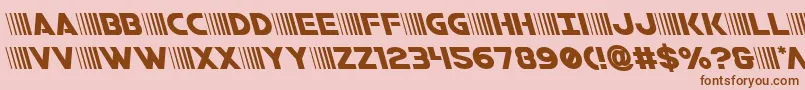 bamfleft-Schriftart – Braune Schriften auf rosa Hintergrund
