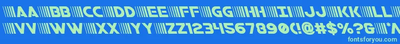 bamfleft Font – Green Fonts on Blue Background