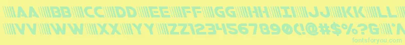 bamfleft Font – Green Fonts on Yellow Background