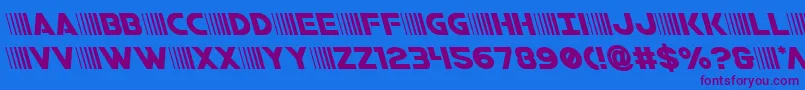 bamfleft Font – Purple Fonts on Blue Background