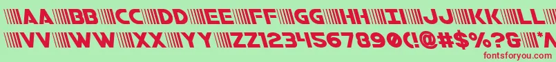 bamfleft-fontti – punaiset fontit vihreällä taustalla