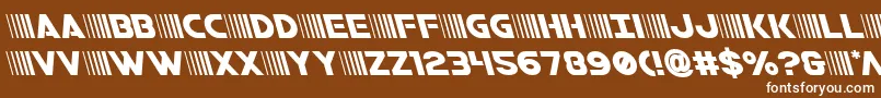 bamfleft-fontti – valkoiset fontit ruskealla taustalla