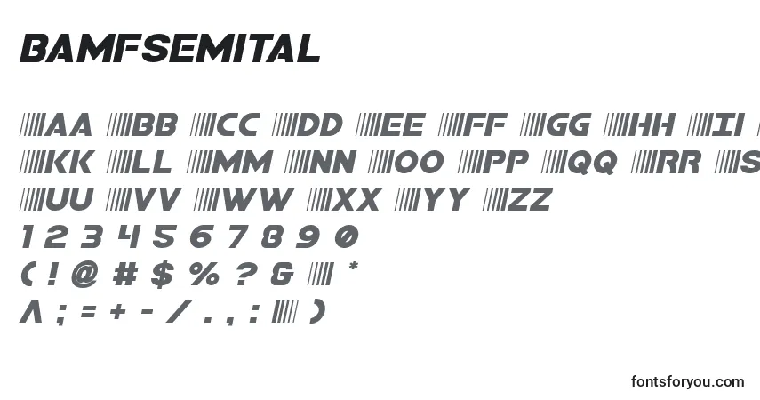 Шрифт Bamfsemital – алфавит, цифры, специальные символы