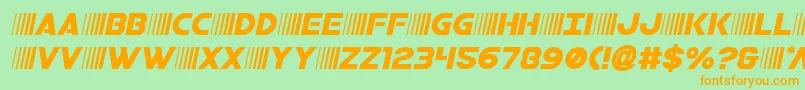 bamfsemital Font – Orange Fonts on Green Background