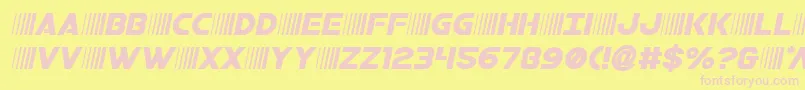 bamfsemital-Schriftart – Rosa Schriften auf gelbem Hintergrund
