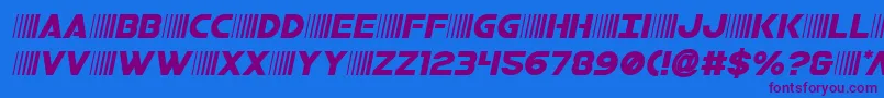 bamfsemital Font – Purple Fonts on Blue Background