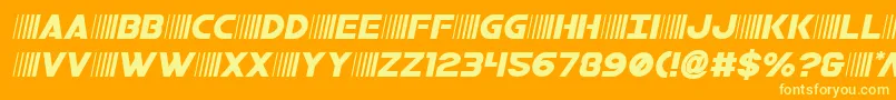 フォントbamfsemital – オレンジの背景に黄色の文字